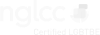 NGLCC certified LGBTE logo in white and light gray.
